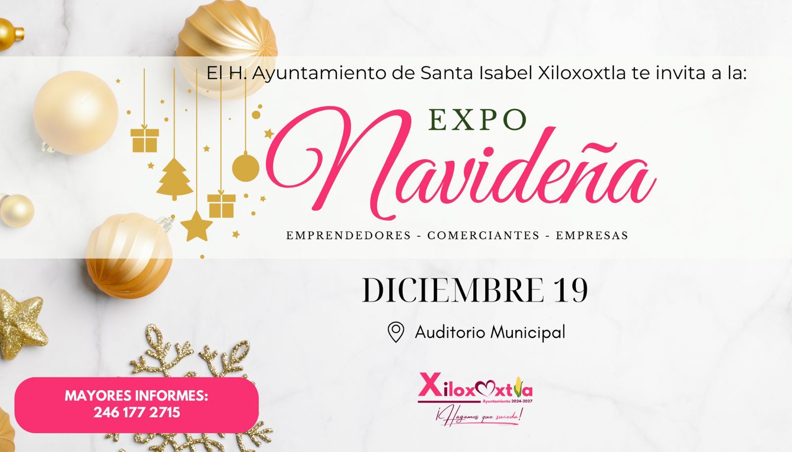 La magia de la Navidad llega a Xiloxoxtla con la Expo Navideña 2024